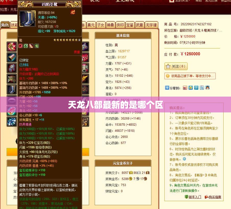 天龙八部最新的是哪个区
