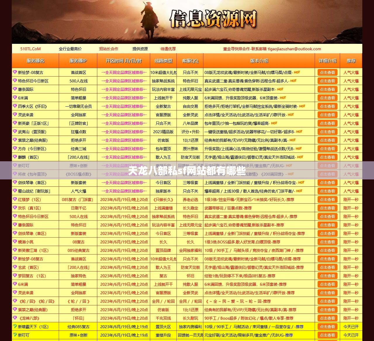 天龙八部私sf网站都有哪些 天龙八部私sf网站都有哪些