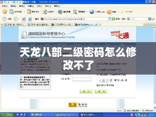 天龙八部二级密码怎么修改不了