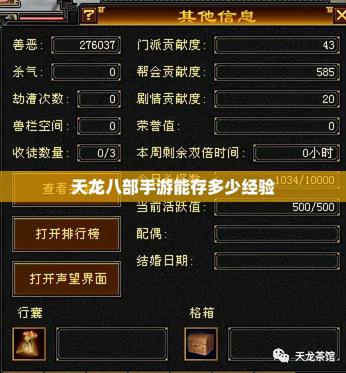 天龙八部私服能存多少经验