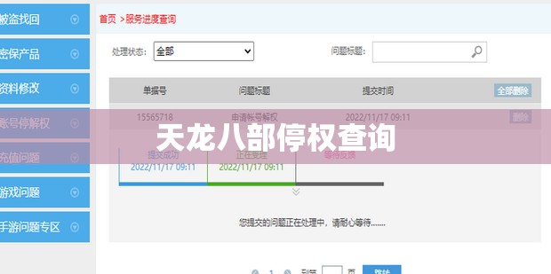 天龙八部停权查询 天龙八部停权查询