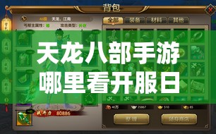 天龙八部私服哪里看开服日期 天龙八部私服哪里看开服日期