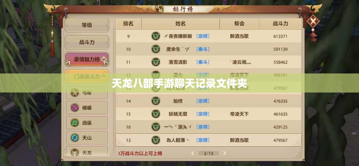 天龙八部私服聊天记录文件夹