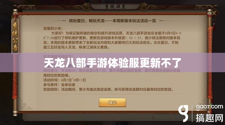 天龙八部私服体验服更新不了