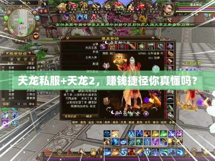 天龙私服+天龙2,赚钱捷径你真懂吗? 天龙私服+天龙2,赚钱捷径你真懂吗?