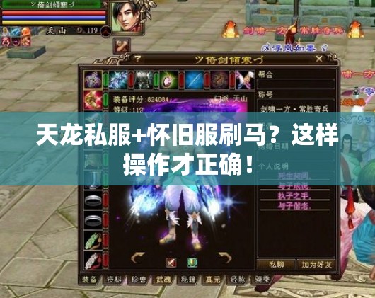 天龙私服+怀旧服刷马?这样操作才正确! 天龙私服+怀旧服刷马?这样操作才正确!