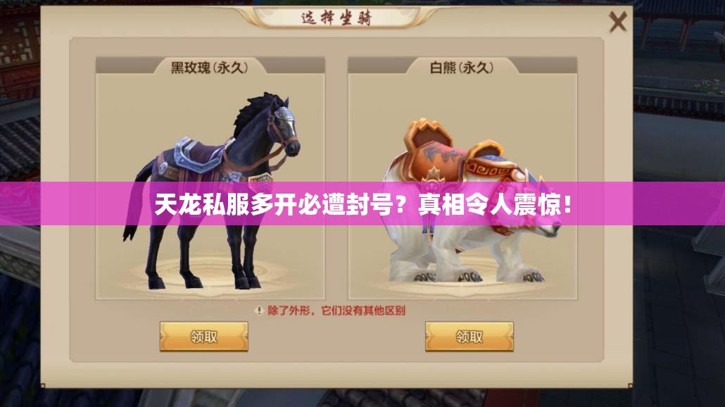 天龙私服多开必遭封号?真相令人震惊! 天龙私服多开必遭封号?真相令人震惊!