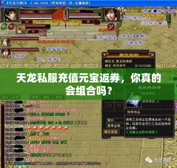 天龙私服充值元宝返券,你真的会组合吗? 天龙私服充值元宝返券,你真的会组合吗?
