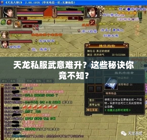 天龙私服武意难升?这些秘诀你竟不知? 天龙私服武意难升?这些秘诀你竟不知?